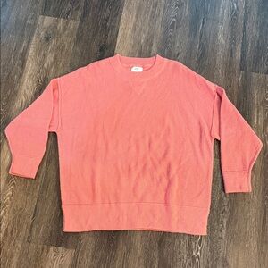 Aerie Coral Ribbed Knit Top